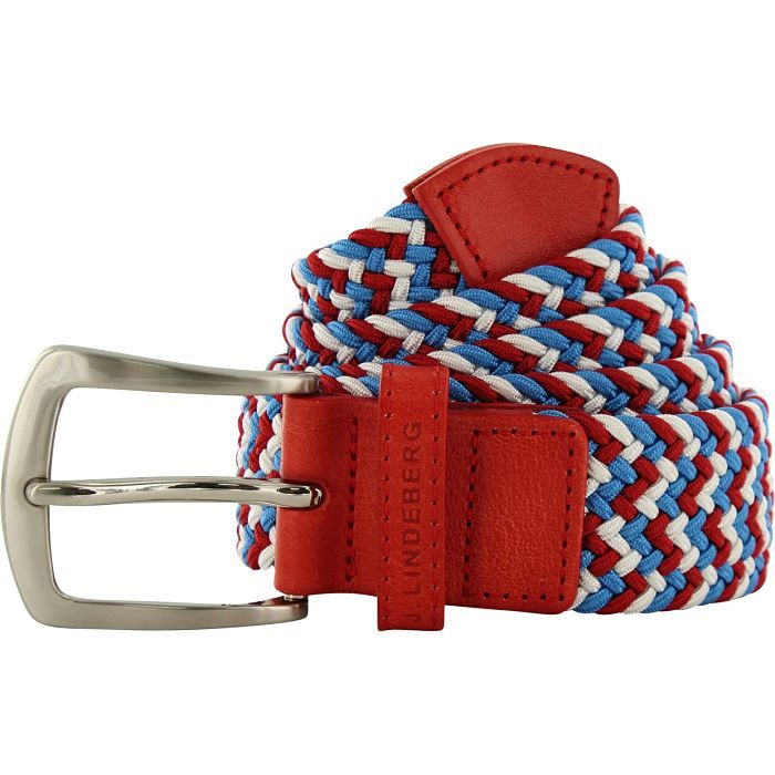 j lindeberg hatcher elastic braided belt red white blue
